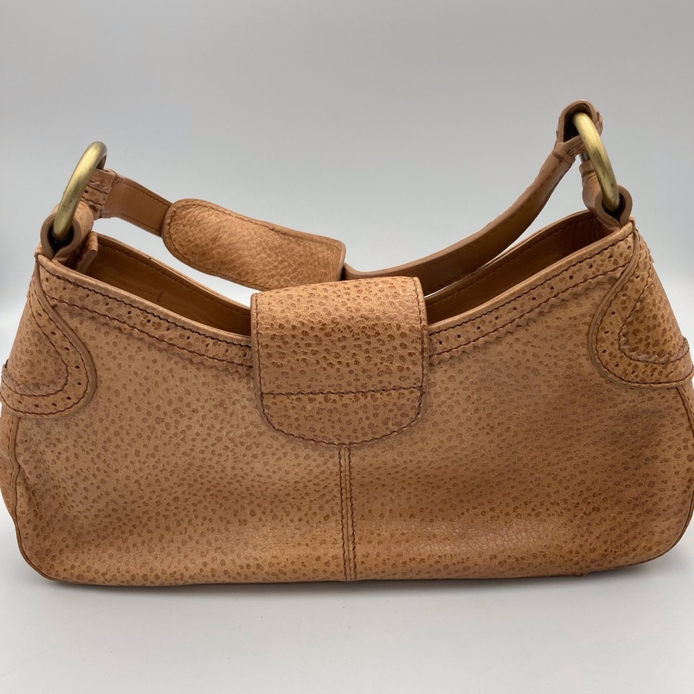 Via Spiga Vintage Tan Western vibe pebbled leather shoulder bag - Picture 15 of 15